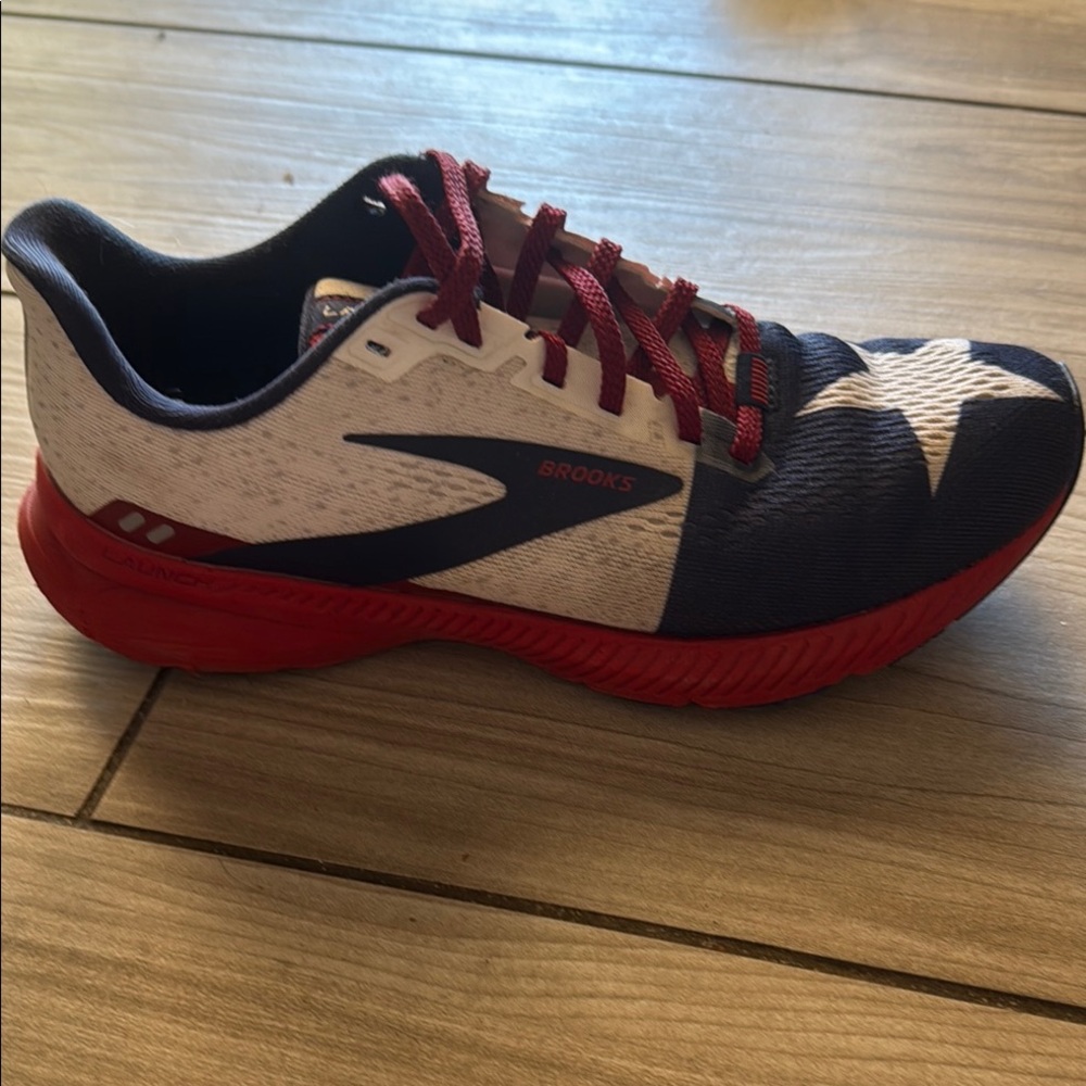 Brooks Star Design Running Shoe in Red, White, and Blue